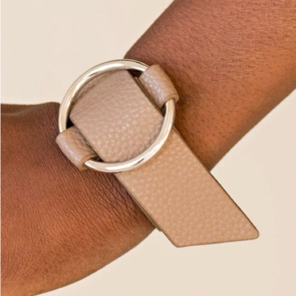 NEW Simply Stylish Tan Leathered Cuff Bracelet